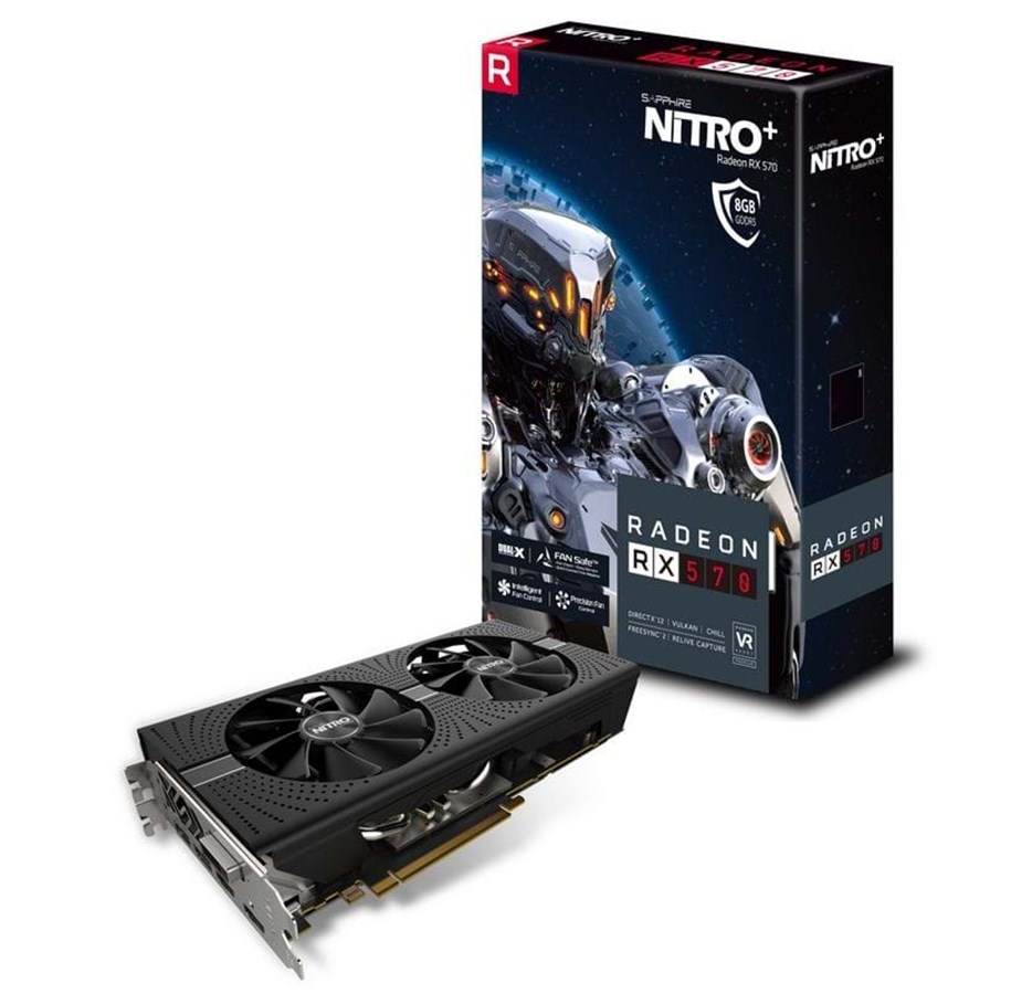 Grafikkort - Sapphire Radeon RX 570 NITRO+ - 8GB GDDR5 RAM - Grafikkort - 11266-09-20G