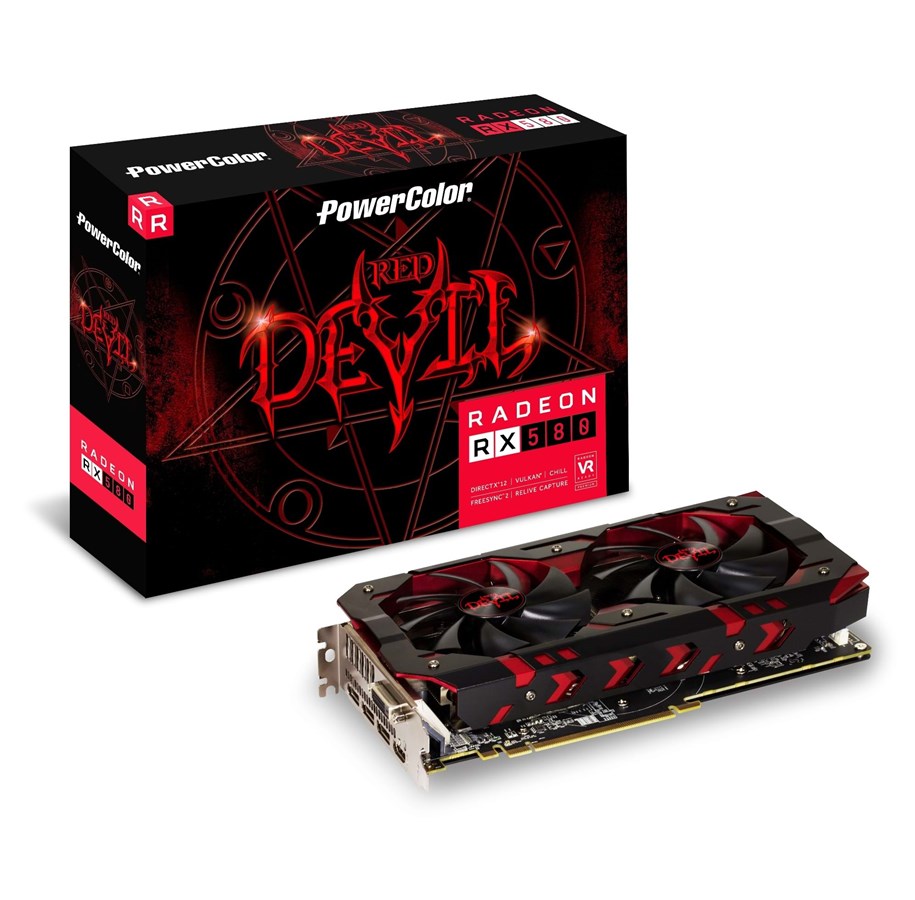 Grafikkort - PowerColor Radeon RX 580 Red Devil - 8GB GDDR5 RAM - Grafikkort - AXRX 580 8GBD5-3DH/OC