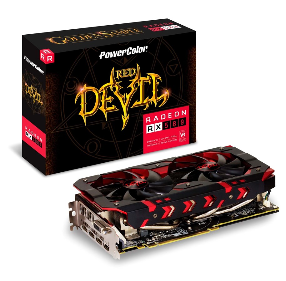 Grafikkort - PowerColor Radeon RX 580 Red Devil Golden Sample - 8GB GDDR5 RAM - Grafikkort - AXRX 580 8GBD5-3DHG/OC