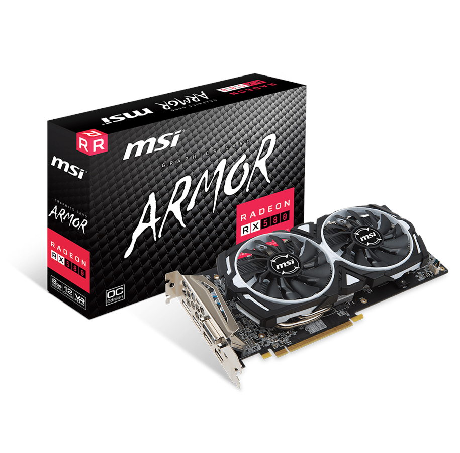 Grafikkort - MSI Radeon RX 580 ARMOR OC - 8GB GDDR5 RAM - Grafikkort - RX 580 ARMOR 8G OC