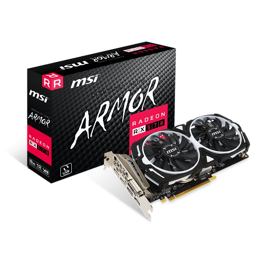 Grafikkort - MSI Radeon RX 570 ARMOR OC - 8GB GDDR5 RAM - Grafikkort - RX 570 ARMOR 8G OC