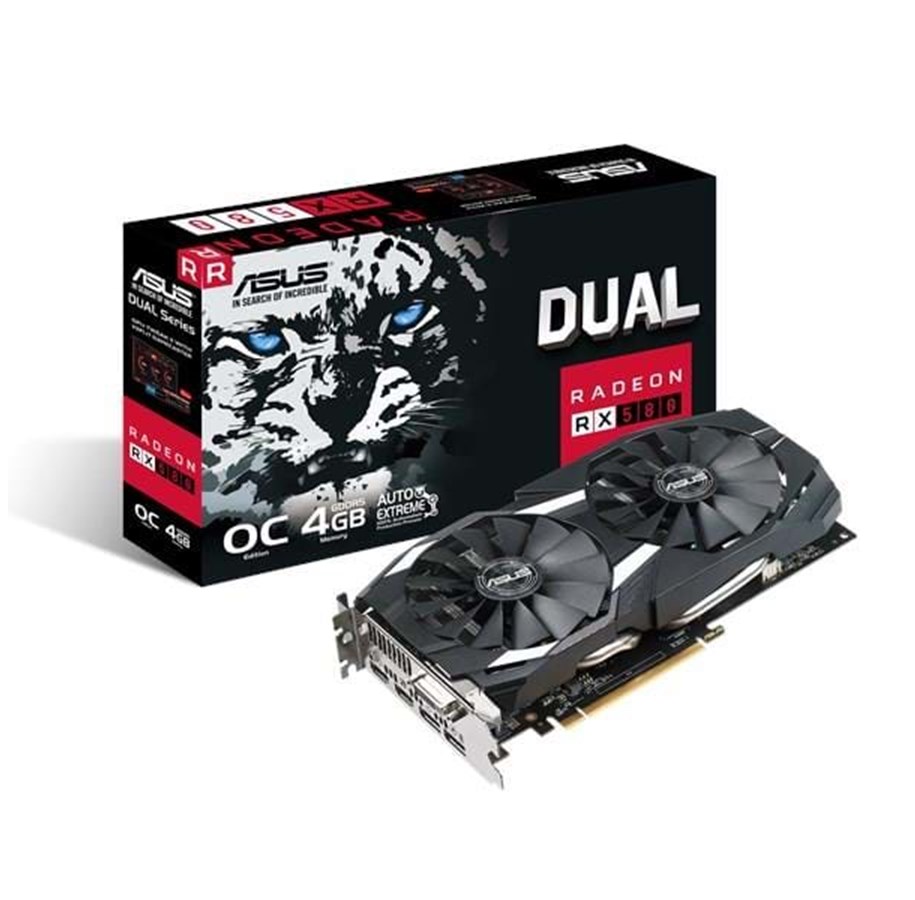 Grafikkort - ASUS Radeon RX 580 DUAL OC - 4GB GDDR5 RAM - Grafikkort - 90YV0AQ0-M0NA00