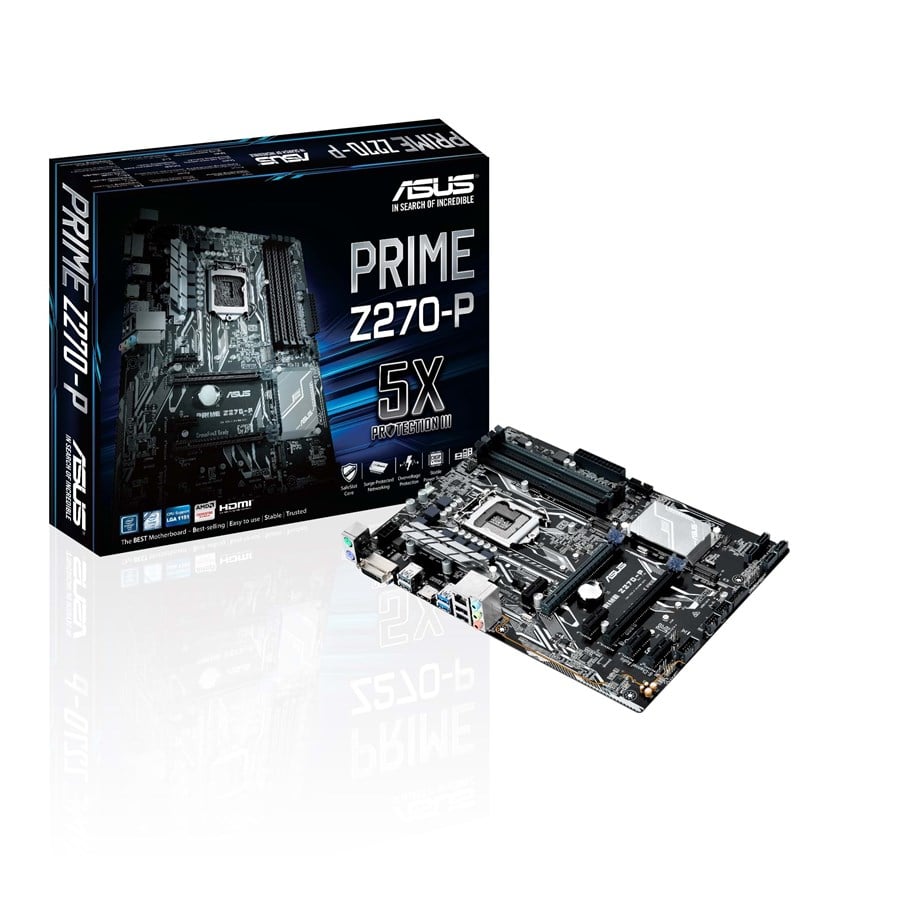 Bundkort - ASUS PRIME Z270-P + Intel Core i5-7600K Bundkort - Intel Z270 - Intel LGA1151 - DDR4 RAM - ATX - Z270P7600K