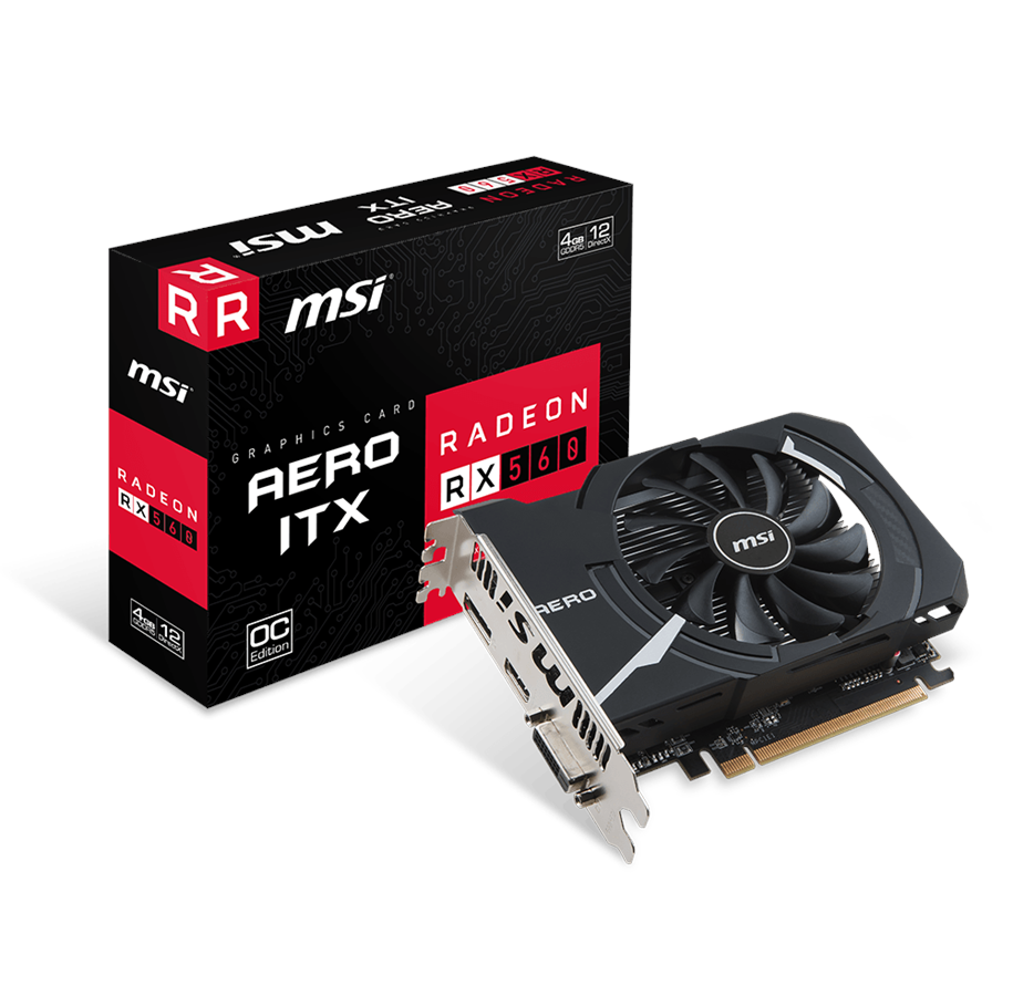 Grafikkort - MSI Radeon RX 560 AERO ITX OC - 4GB GDDR5 RAM - Grafikkort - RX 560 AERO ITX 4G OC