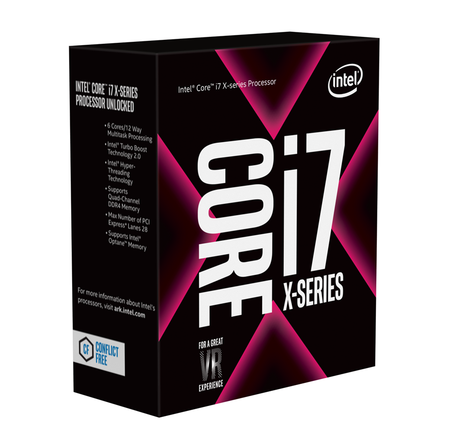 CPU - Intel Core i7-7800X Skylake-X CPU - 6 kerner - 3.5 GHz - Intel LGA2066 - Intel Boxed (med køler) - BX80673I77800X