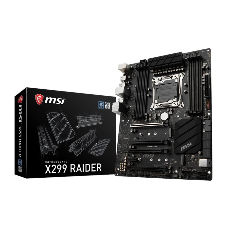 Bundkort - MSI X299 RAIDER Bundkort - Intel X299 - Intel LGA2066 - DDR4 RAM - ATX - X299 RAIDER