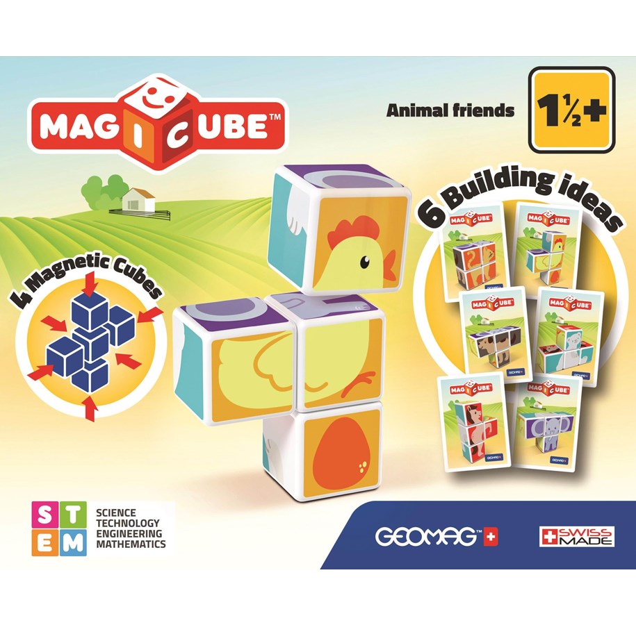 Konstruktionslegetøj - Geomag Magicube Dyrevenner 4 stk. - 132