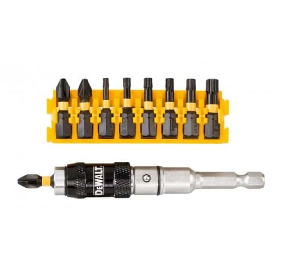 Værktøj - Dewalt Extreme Impact Torsion 10 Piece Set - Bit Tip Holder & Screwdriving Bit - DT70578T