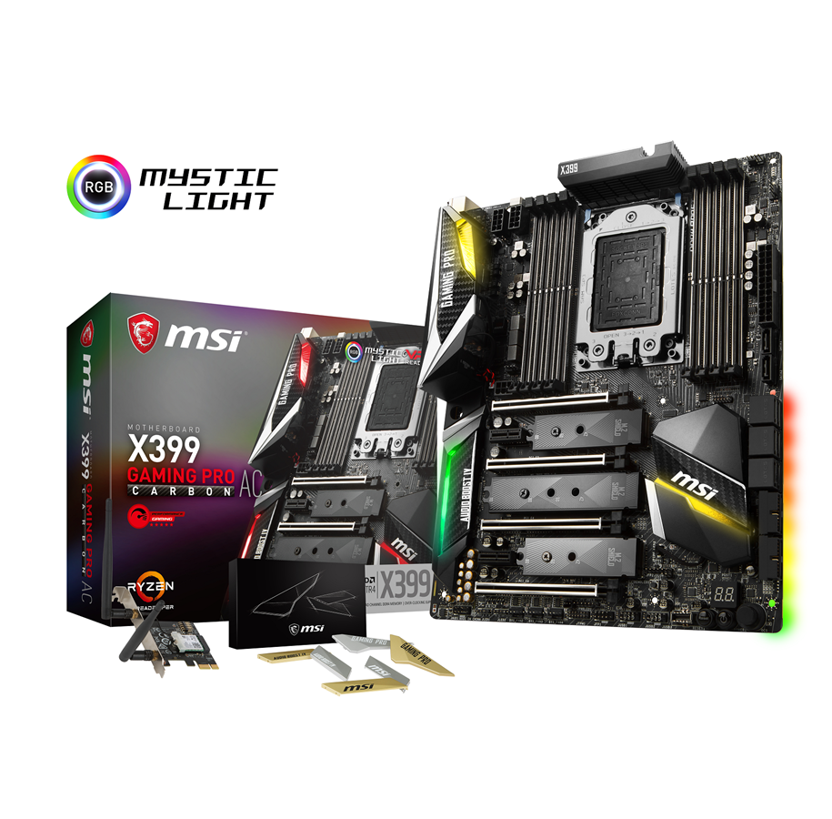 Bundkort - MSI X399 GAMING PRO CARBON AC Bundkort - AMD X399 - AMD TR4 - DDR4 RAM - ATX - X399 GAMING PRO CARBON AC