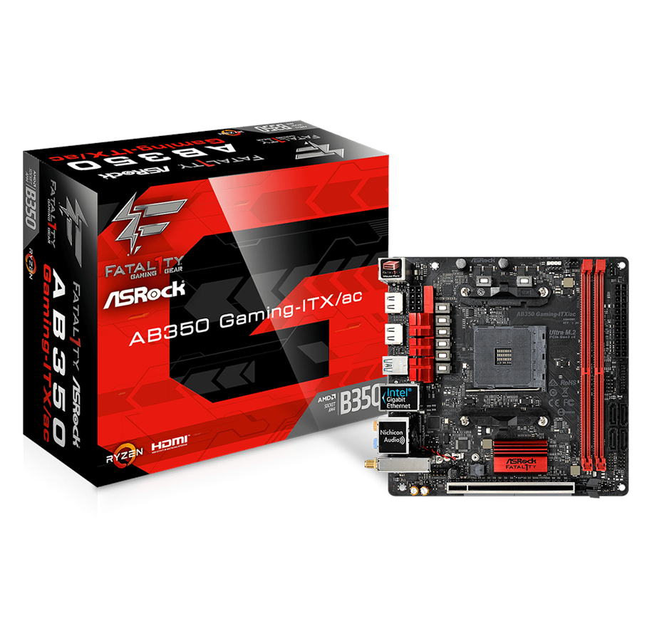 Bundkort - ASRock Fatal1ty AB350 Gaming-ITX/ac Bundkort - AMD B350 - AMD AM4 socket - DDR4 RAM - Mini-ITX - AB350 GAMING-ITX/AC