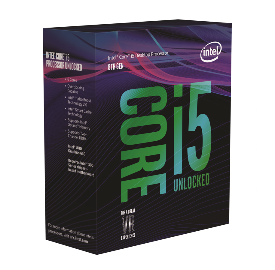 CPU - Intel Core i5-8600K Coffee Lake CPU - 6 kerner - 3.6 GHz - Intel LGA1151 - Intel Boxed (med køler) - BX80684I58600K