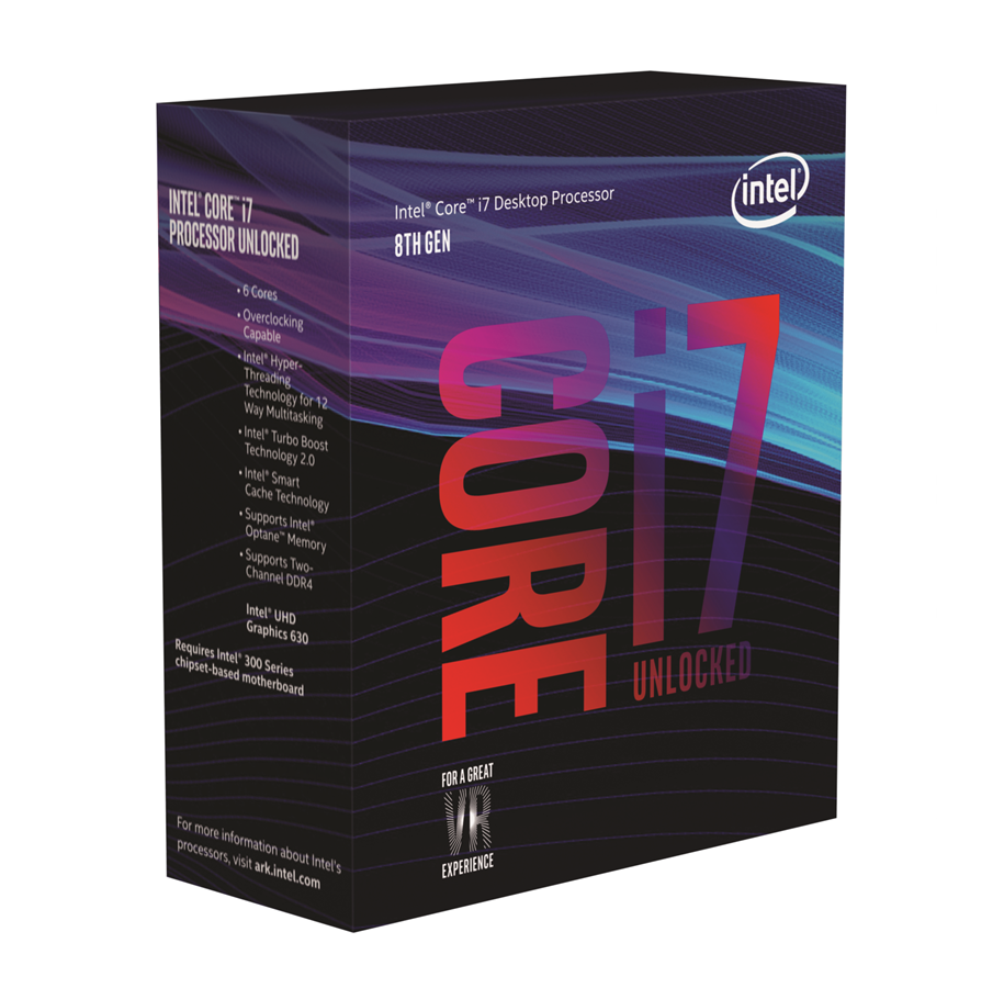 CPU - Intel Core i7-8700K Coffee Lake CPU - 6 kerner - 3.7 GHz - Intel LGA1151 - Intel Boxed (med køler) - BX80684I78700K