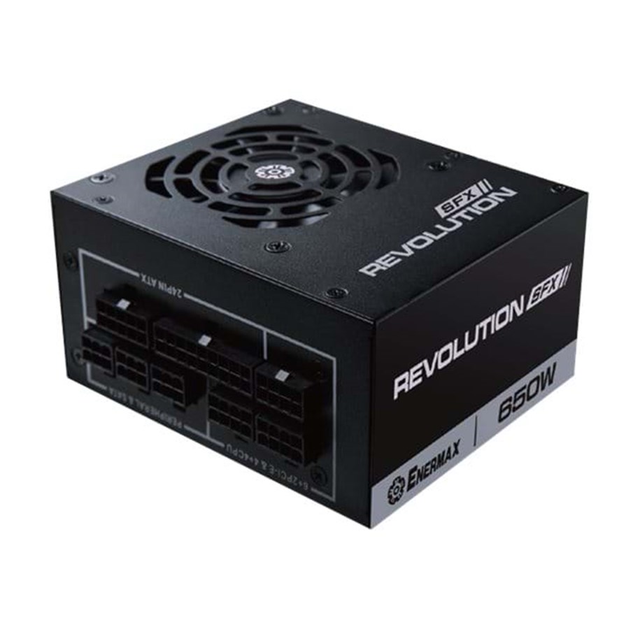 Strømforsyning - Enermax Revolution SFX Strømforsyning - 650 Watt - 80 mm - ATX - 80 Plus Gold certified - ERV650SWT
