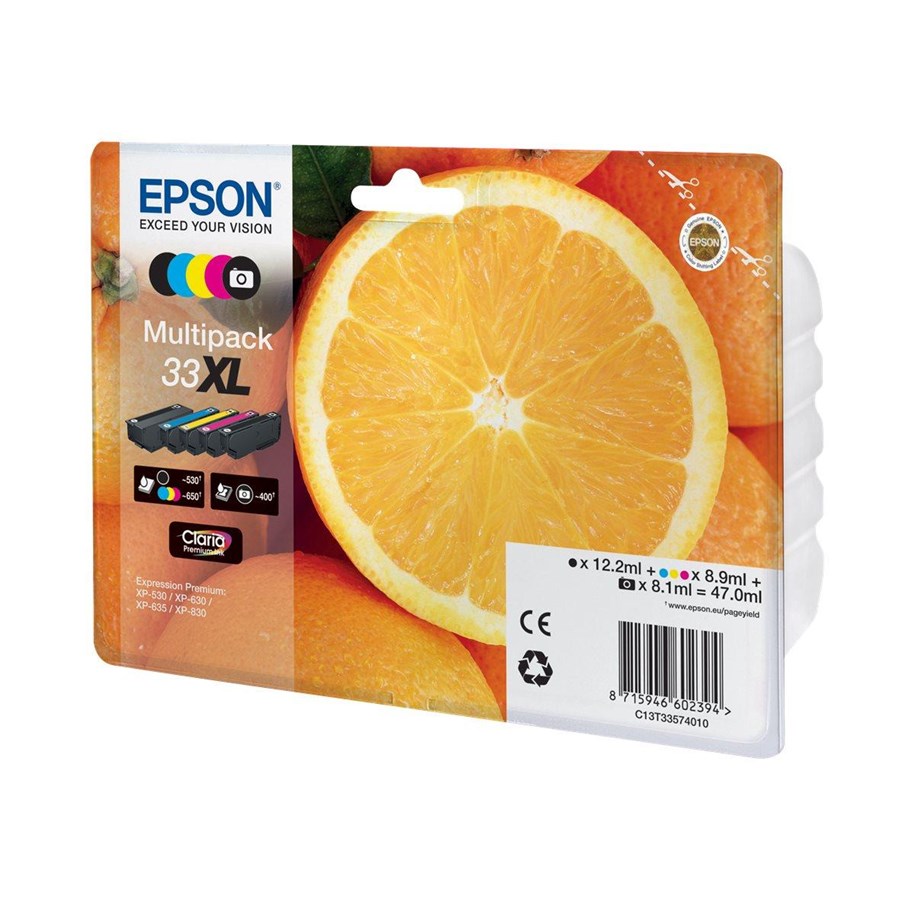 Blæk, Toner & Forbrugsstoffer - Epson 33XL Multipack - 5-pack - XL - black yellow cyan magenta photo black - original - ink cartridge - C13T33574021