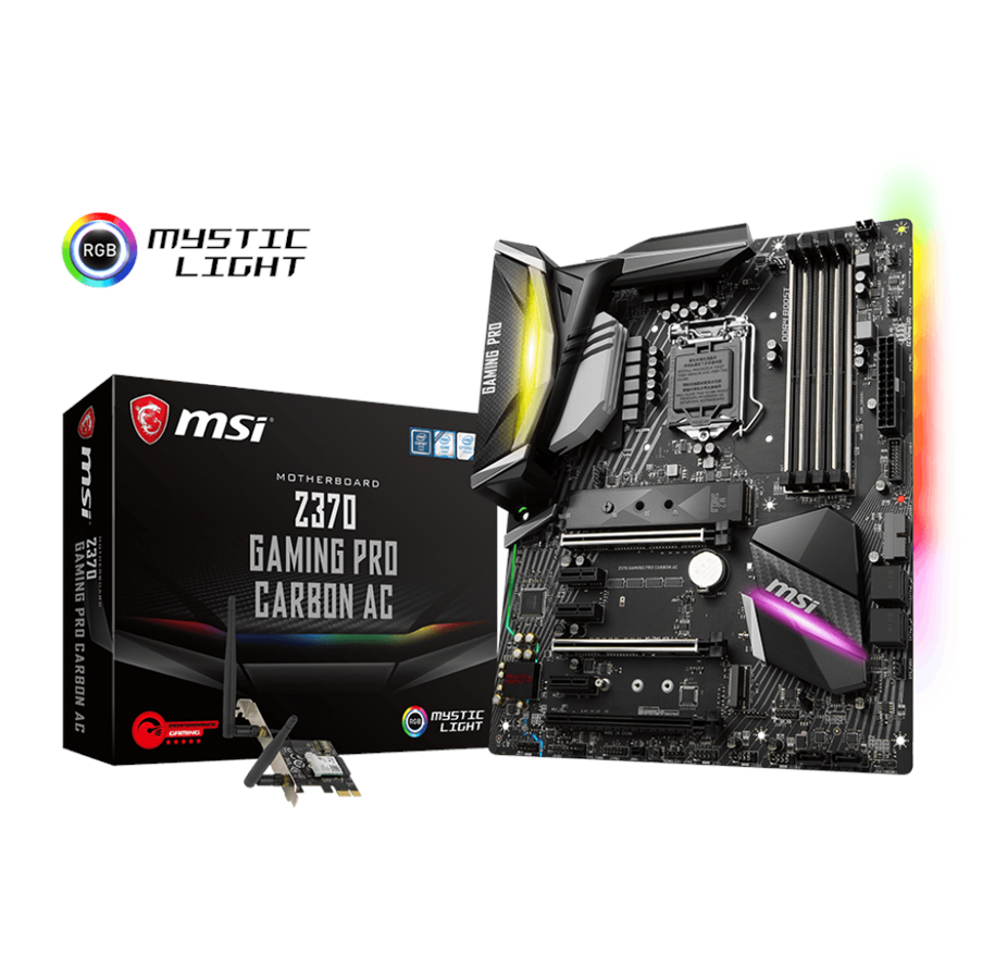 Bundkort - MSI Z370 GAMING PRO CARBON AC Bundkort - Intel Z370 - Intel LGA1151 socket - DDR4 RAM - ATX - Z370 GAMING PRO CARBON AC