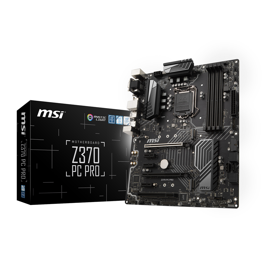 Bundkort - MSI Z370 PC PRO Bundkort - Intel Z370 - Intel LGA1151 socket - DDR4 RAM - ATX - Z370 PC PRO