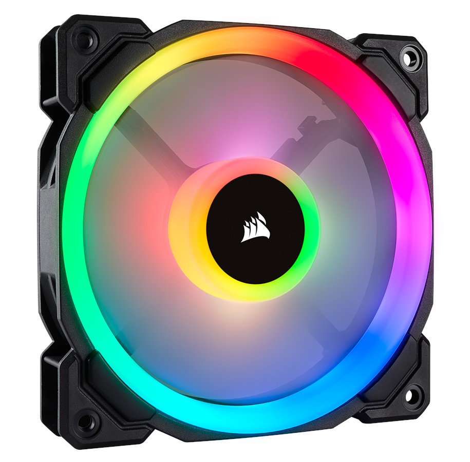 Kabinet Køler - Corsair LL120 RGB Dual Light - Kabinet køler - 120mm - Sort med RGB LED lys - 24 dBA - CO-9050071-WW