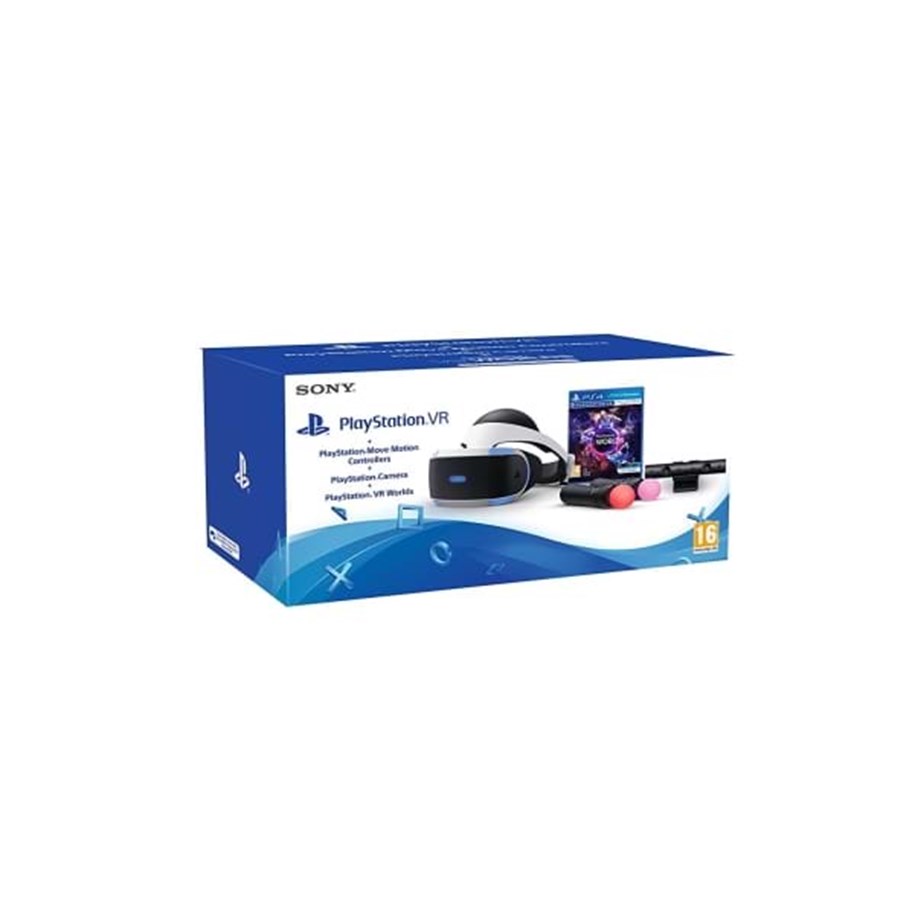 Spil tilbehør - Sony PlayStation VR + Move Twin Pack + Eye Camera V2 + VR Worlds - Wired Headtracking system - Sony PlayStation 4 - 711719880561