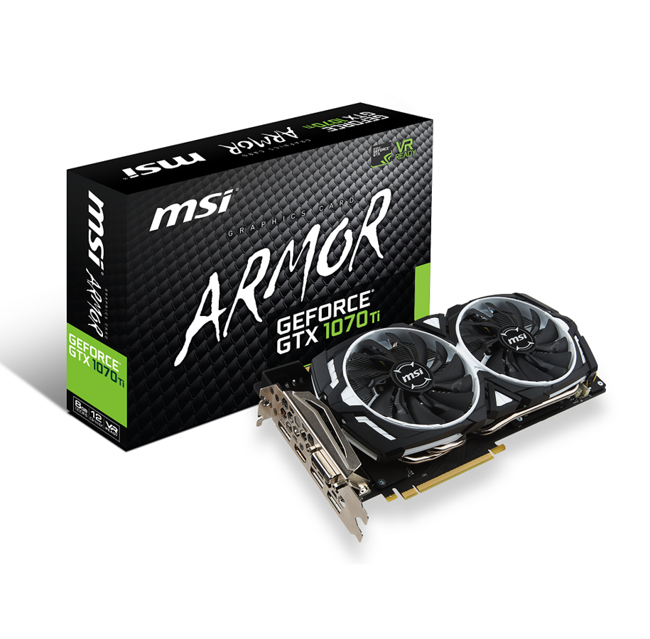 Grafikkort - MSI GeForce GTX 1070 Ti ARMOR - 8GB GDDR5 RAM - Grafikkort - GTX 1070 TI ARMOR 8G