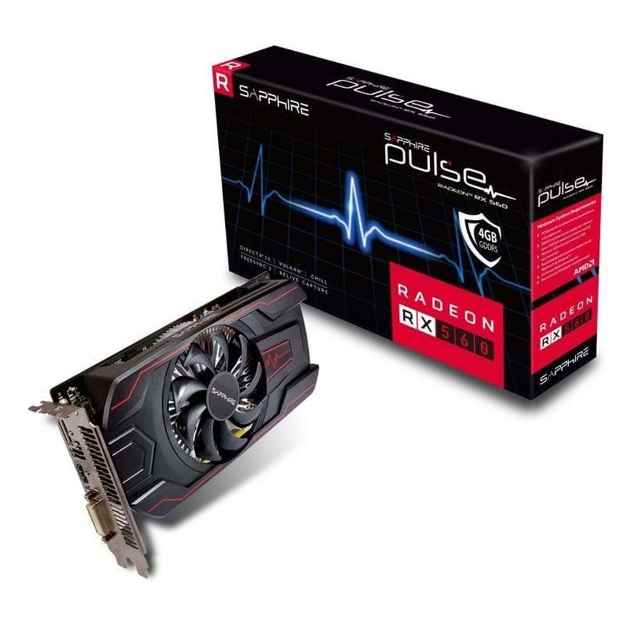 Grafikkort - Sapphire Radeon RX 560 Pulse OC - 4GB GDDR5 RAM - Grafikkort - 11267-18-20G