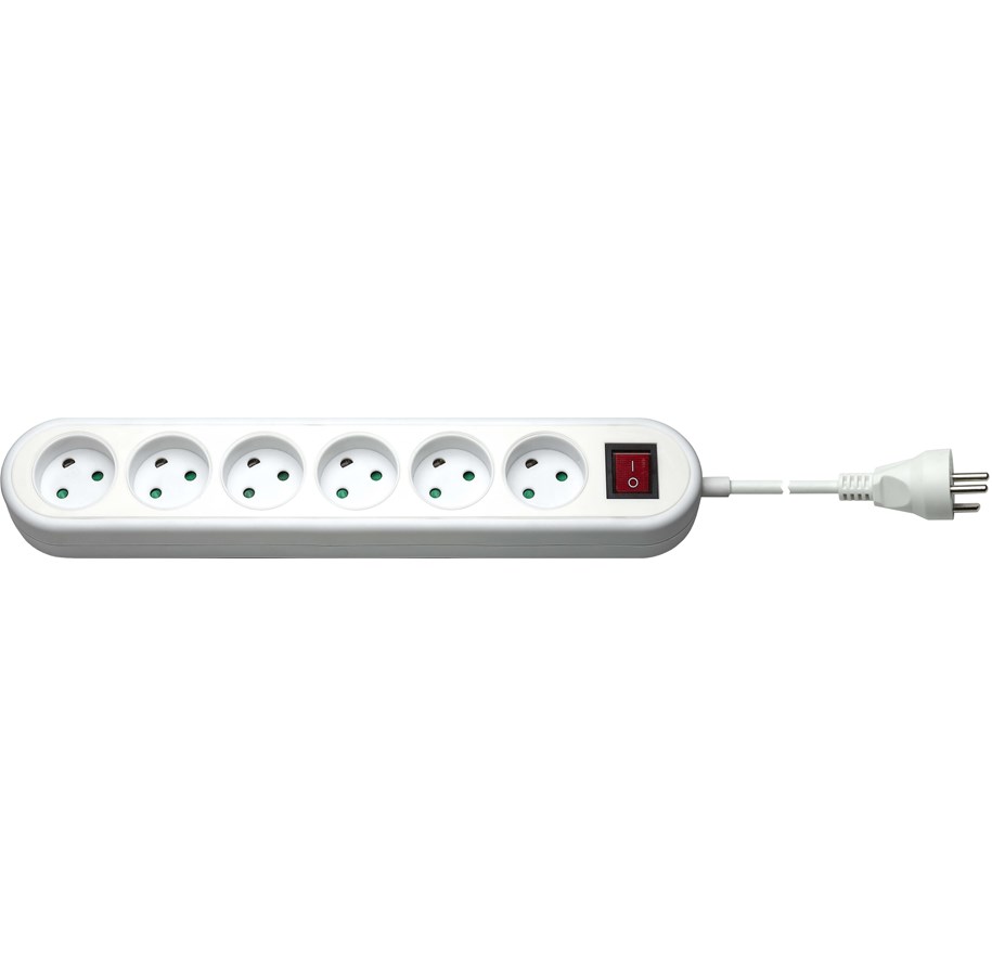 Strømkabel (ekstern) - Pro Power Socket x6 (DK) - White - 3m - 4040849776229