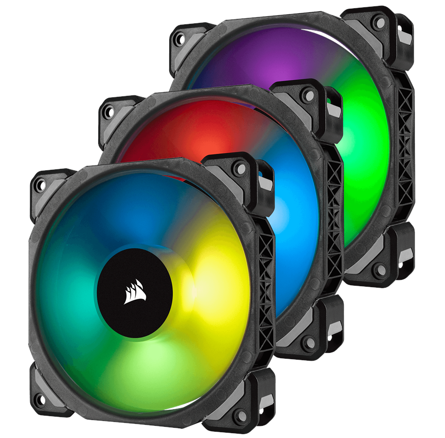 Kabinet Køler - Corsair ML120 PRO RGB 3-Pack + Node PRO - Kabinet køler - 120mm - Blå - 25 dBA - CO-9050076-WW