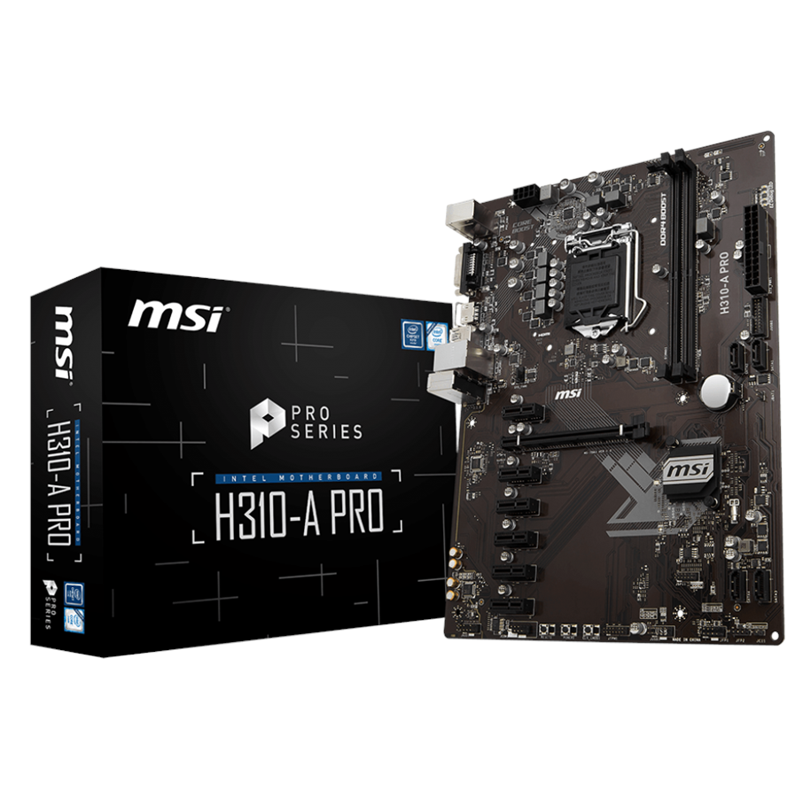 Bundkort - MSI H310-A PRO Bundkort - Intel H310 - Intel LGA1151 socket - DDR4 RAM - ATX - H310-A PRO