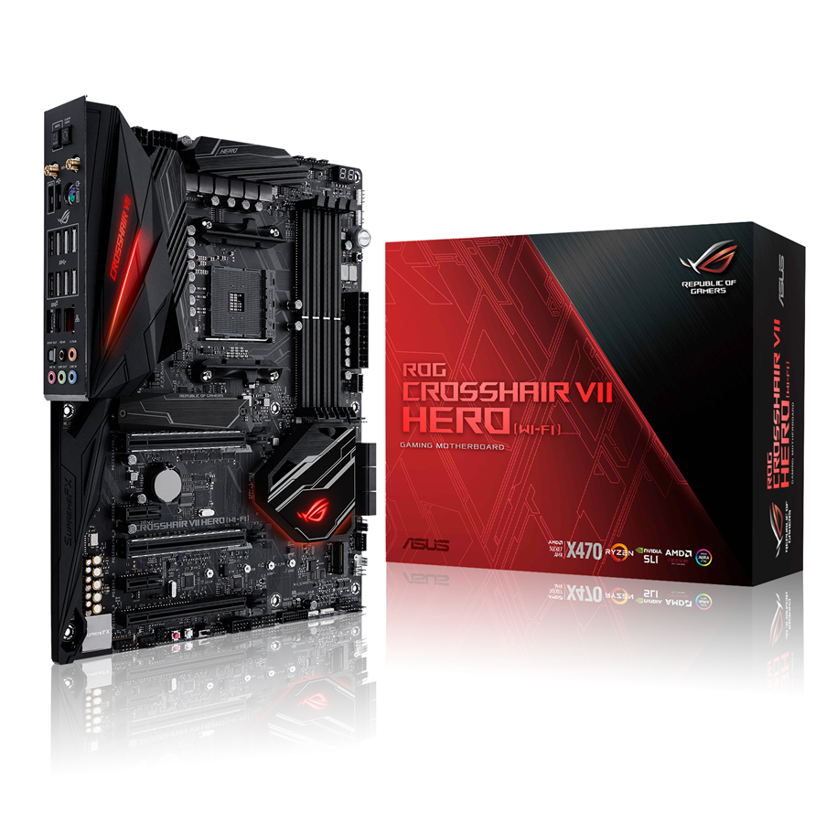 Bundkort - ASUS ROG CROSSHAIR VII HERO (WI-FI) Bundkort - AMD X470 - AMD AM4 socket - DDR4 RAM - ATX - 90MB0XF0-M0EAY0