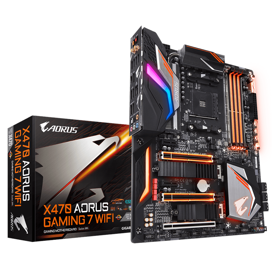 Bundkort - GIGABYTE X470 AORUS GAMING 7 WIFI Bundkort - AMD X470 - AMD AM4 socket - DDR4 RAM - ATX - X470 AORUS GAMING 7 WIFI