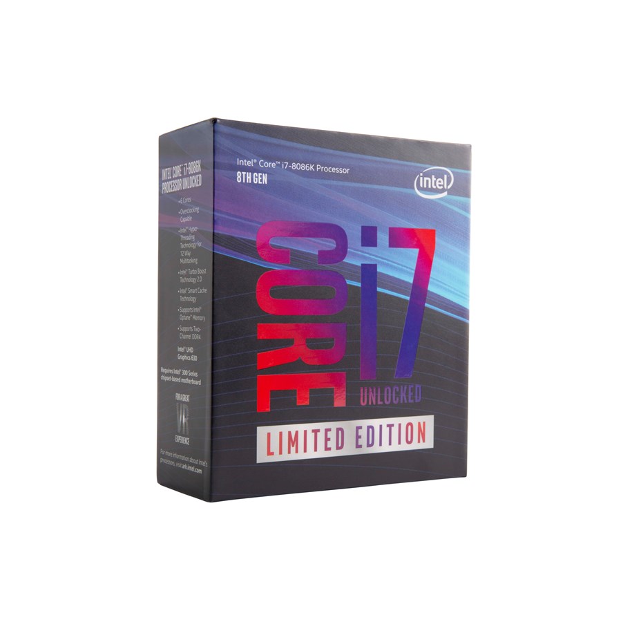 CPU - Intel Core i7-8086K Limited Edition Coffee Lake CPU - 6 kerner - 4 GHz - Intel LGA1151 - Intel Boxed (med køler) - BX80684I78086K