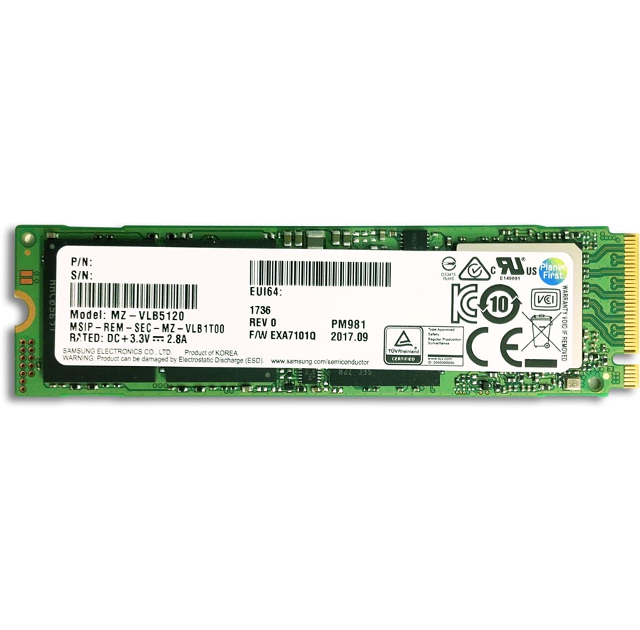 SSD - Samsung PM981 SSD M.2 2280 NVMe - 256GB - MZVLB256HAHQ-00000
