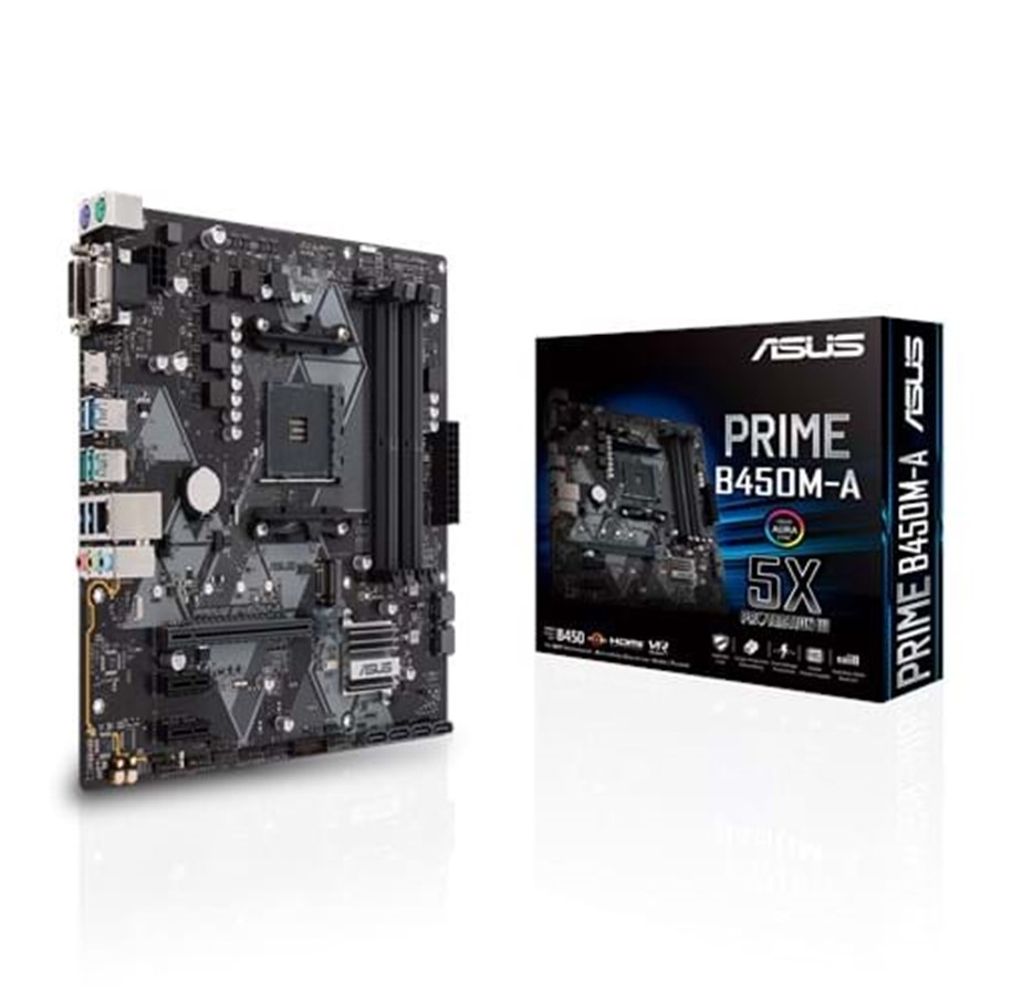 Bundkort - ASUS PRIME B450M-A Bundkort - AMD B450 - AMD AM4 socket - DDR4 RAM - Micro-ATX - 90MB0YR0-M0EAY0