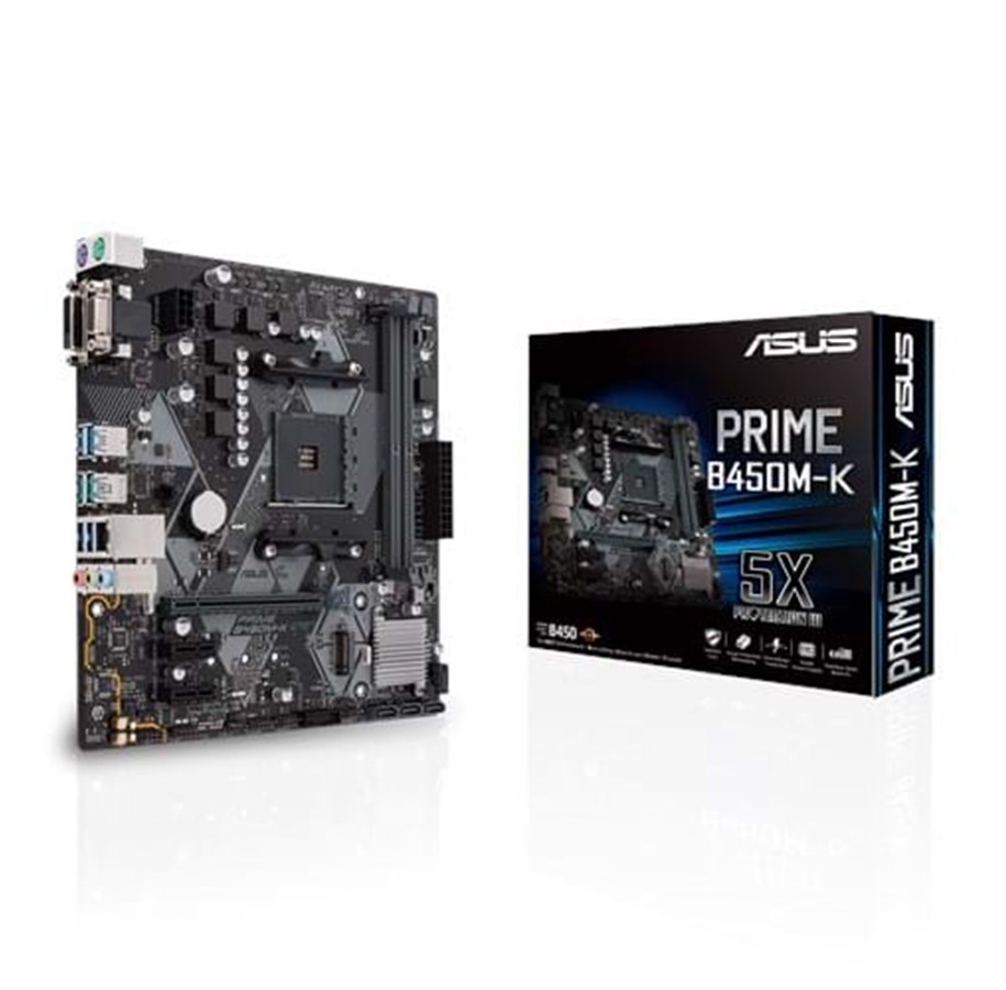 Bundkort - ASUS PRIME B450M-K Bundkort - AMD B450 - AMD AM4 socket - DDR4 RAM - Micro-ATX - 90MB0YP0-M0EAY0