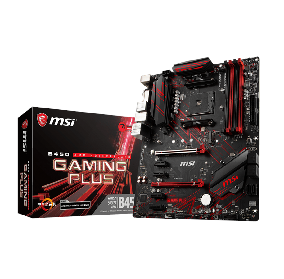 Bundkort - MSI B450 GAMING PLUS Bundkort - AMD B450 - AMD AM4 - DDR4 RAM - ATX - B450 GAMING PLUS