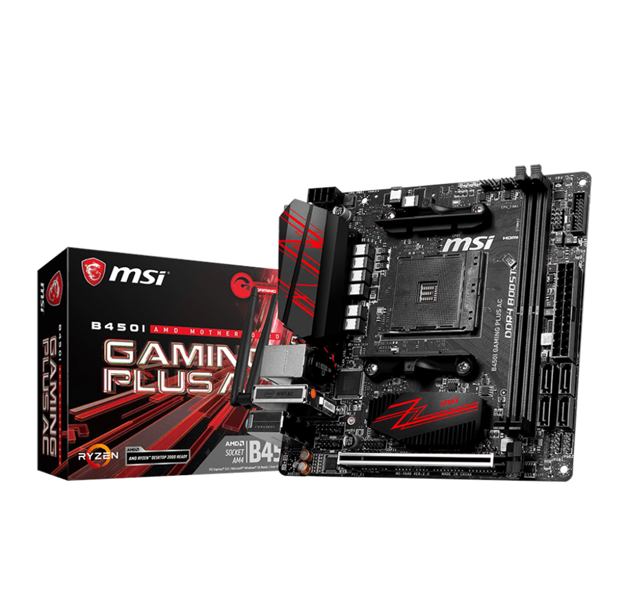 Bundkort - MSI B450I GAMING PLUS AC Bundkort - AMD B450 - AMD AM4 socket - DDR4 RAM - Mini-ITX - B450I GAMING PLUS AC