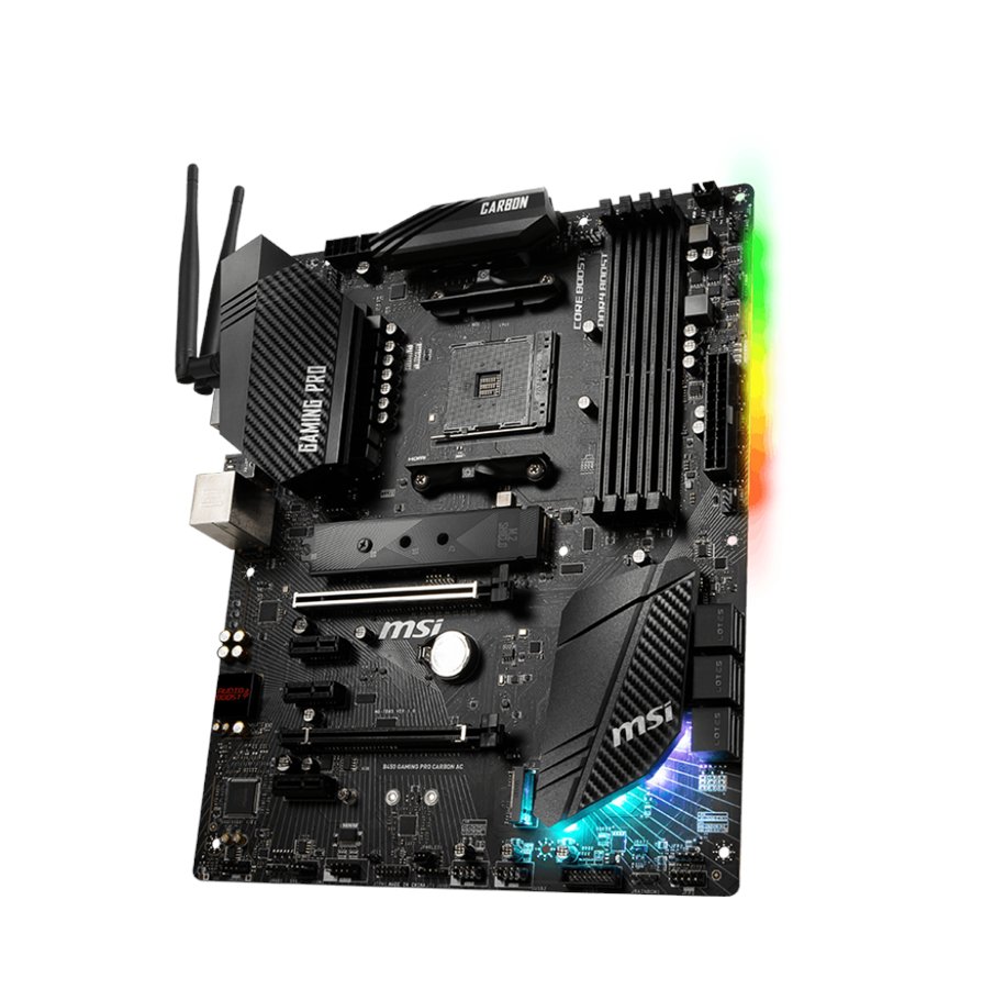 Bundkort - MSI B450 GAMING PRO CARBON AC Bundkort - AMD B450 - AMD AM4 socket - DDR4 RAM - ATX - B450 GAMING PRO CARBON AC