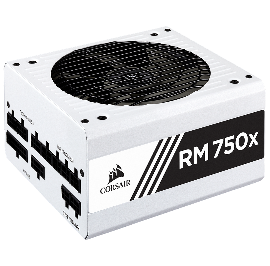 Strømforsyning - Corsair RM750x White v2 (2018) Strømforsyning - 750 Watt - 135 mm - ATX - 80 Plus Gold certified - CP-9020187-EU