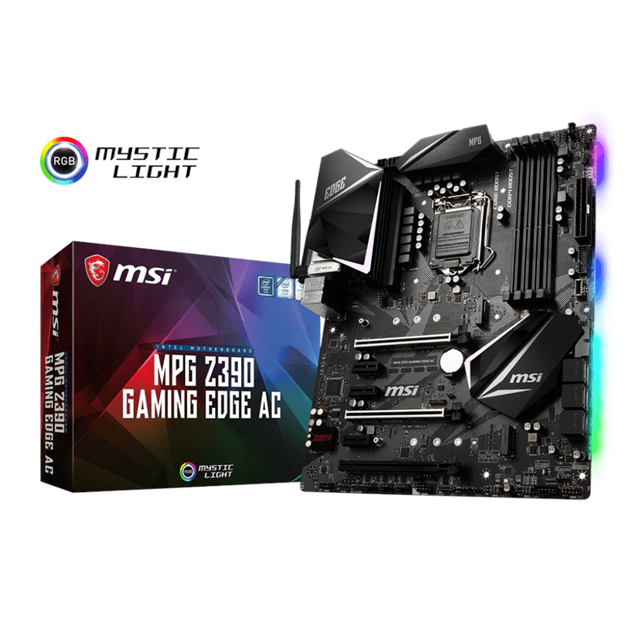 Bundkort - MSI MPG Z390 GAMING EDGE AC Bundkort - Intel Z390 - Intel LGA1151 socket - DDR4 RAM - ATX - MPG Z390 GAMING EDGE AC