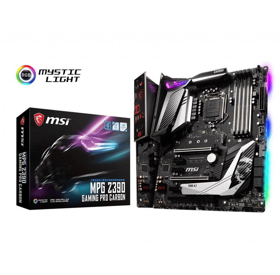 Bundkort - MSI MPG Z390 GAMING PRO CARBON Bundkort - Intel Z390 - Intel LGA1151 socket - DDR4 RAM - ATX - MPG Z390 GAMING PRO CARBON