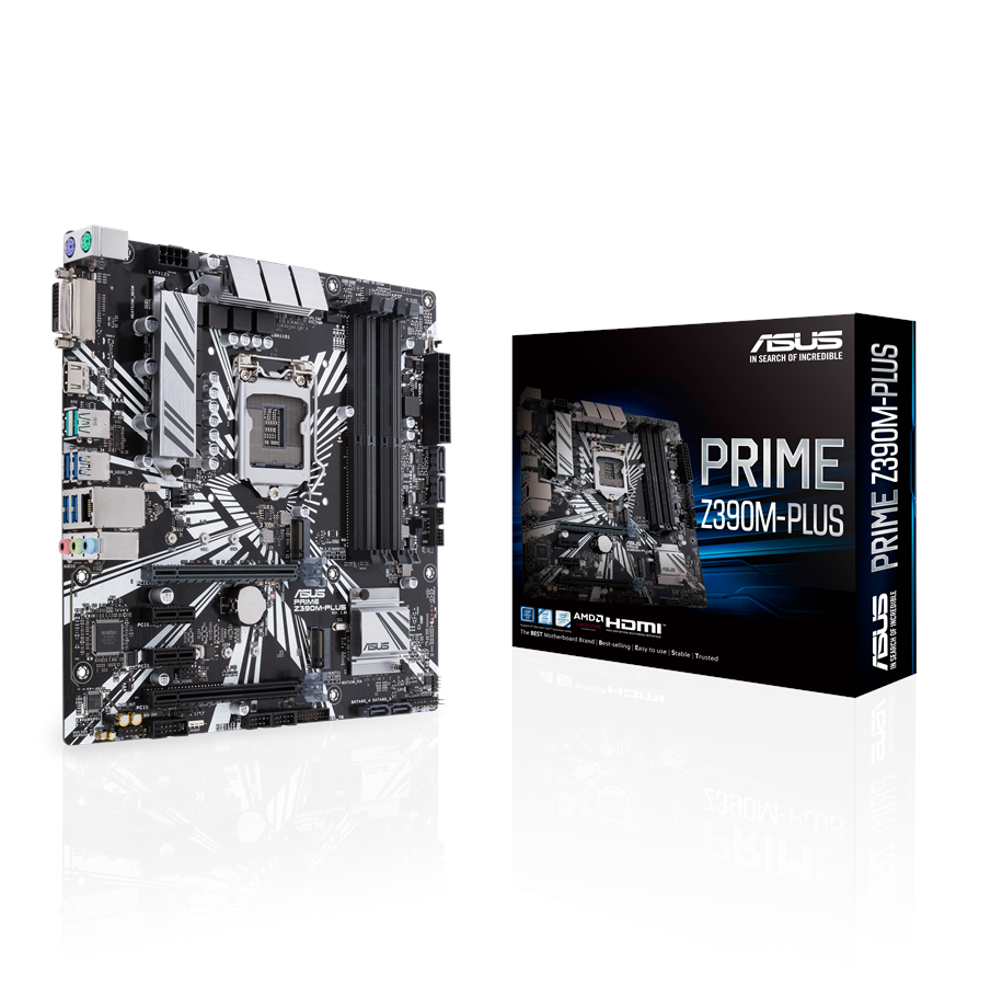 Bundkort - ASUS PRIME Z390M-PLUS Bundkort - Intel Z390 - Intel LGA1151 - DDR4 RAM - Micro-ATX - 90MB0Z60-M0EAY0