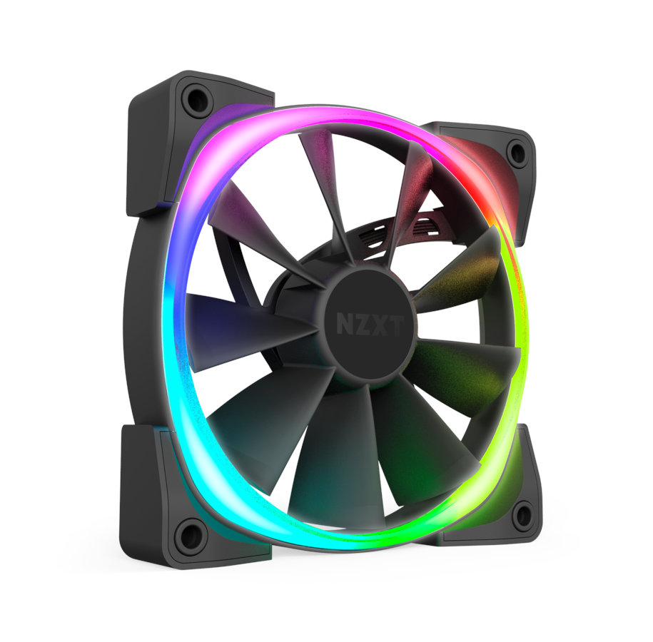 Kabinet Køler - NZXT Aer RGB 2 Black - Single - Kabinet køler - 120mm - Sort med RGB LED lys - 33 dBA - HF-28120-B1