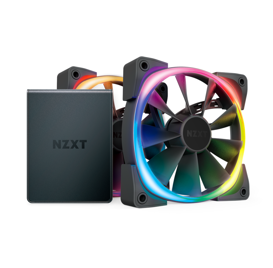 Kabinet Køler - NZXT Aer RGB 2 120mm - Twin Starter Kit - Kabinet køler - 120mm - Sort med RGB LED lys - 33 dBA - HF-2812C-D1