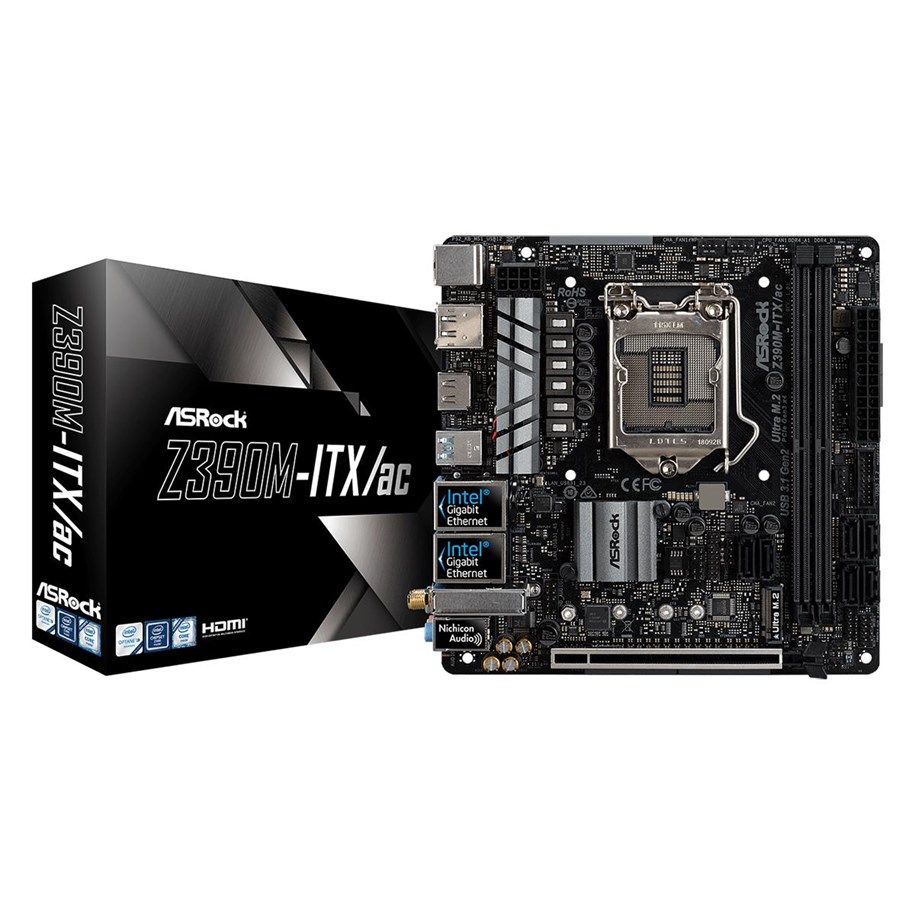 Bundkort - ASRock Z390M-ITX/ac Bundkort - Intel Z390 - Intel LGA1151 socket - DDR4 RAM - Mini-ITX - 90-MXB6Q0-A0UAYZ
