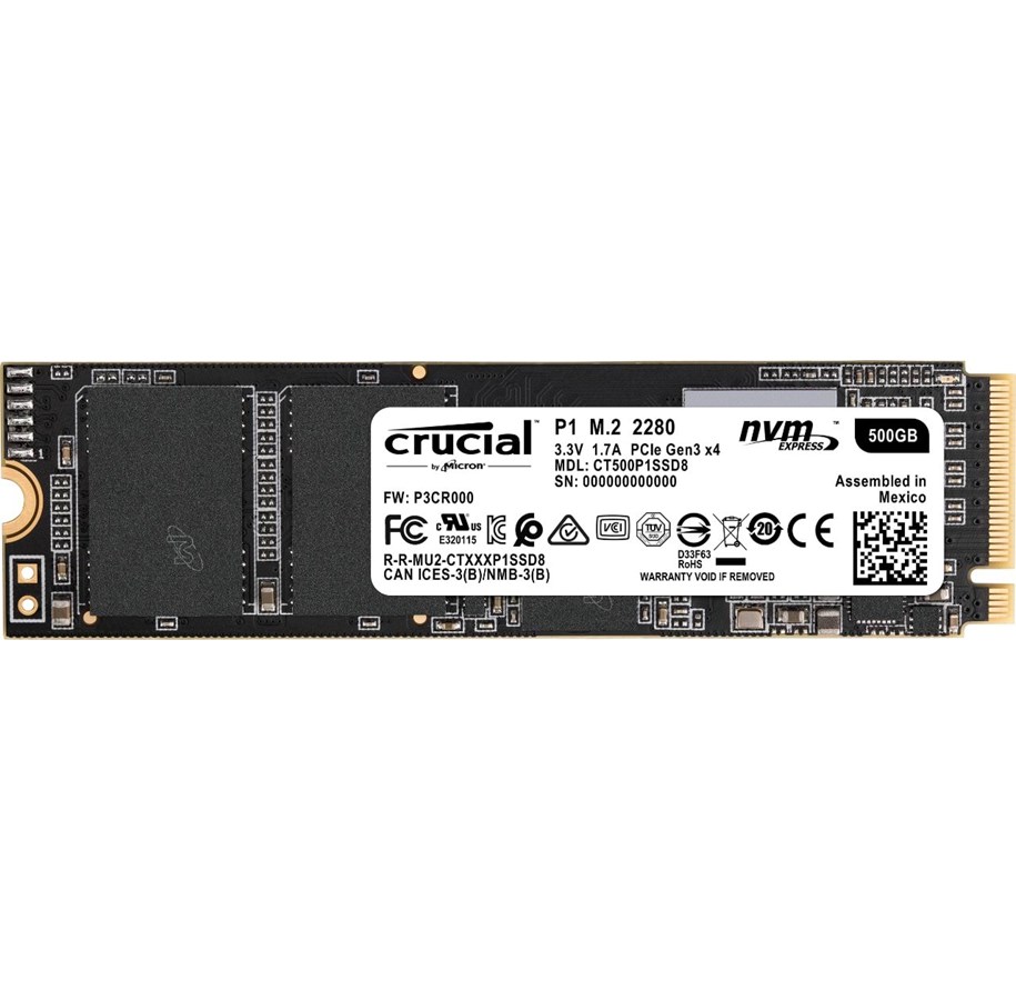 SSD - Crucial P1 3D NAND NVMe - 500GB - CT500P1SSD8