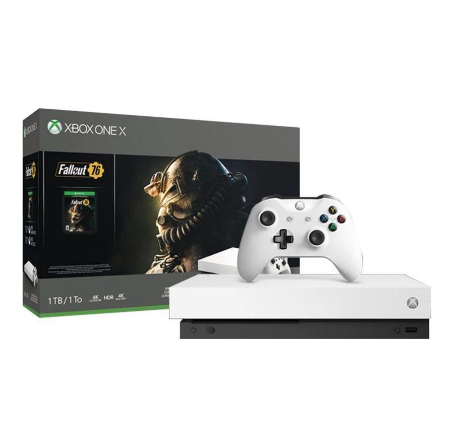 Spillekonsol - Microsoft Xbox One X - 1TB Robot White (Fallout 76 Bundle) - FMP-00056
