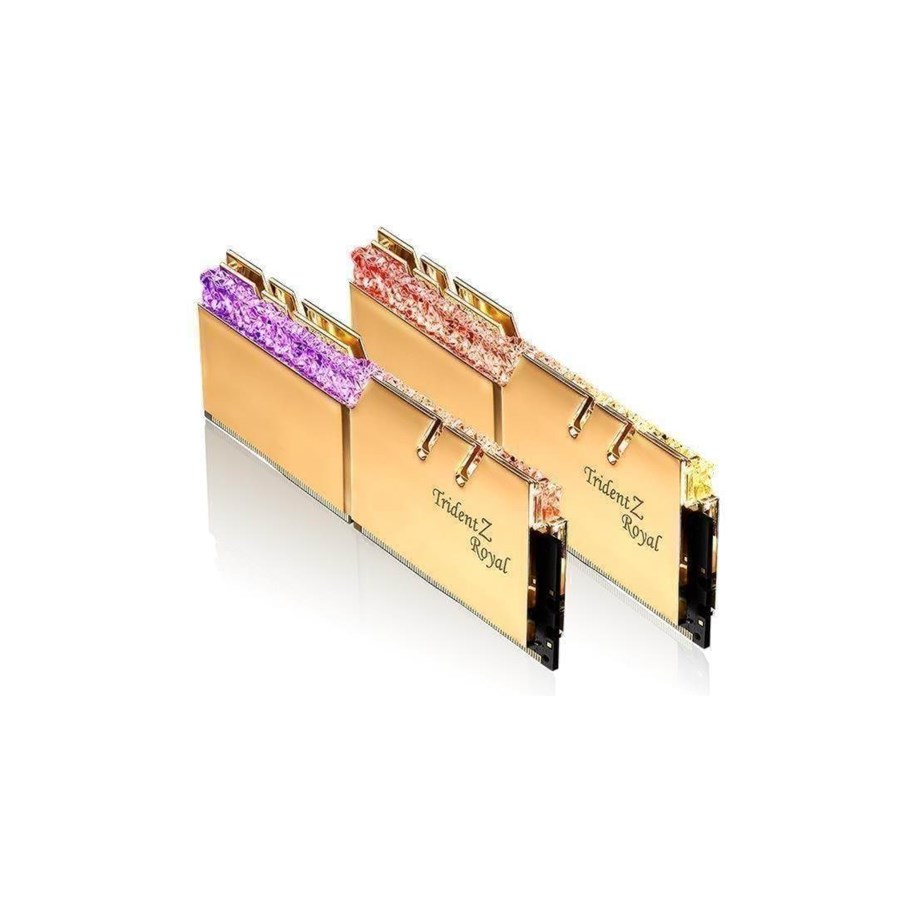 RAM - G.Skill Trident Z Royal DDR4-3200 - 16GB - CL14 - Dual Channel (2 pcs) - Intel XMP - Guld med RGB - F4-3200C14D-16GTRG