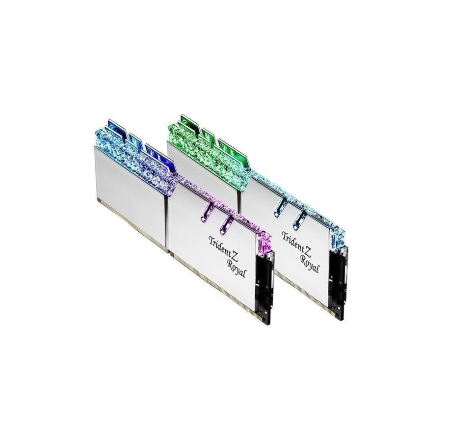 RAM - G.Skill Trident Z Royal DDR4-3600 - 16GB - CL18 - Dual Channel (2 pcs) - Intel XMP - Sølv med RGB - F4-3600C18D-16GTRS
