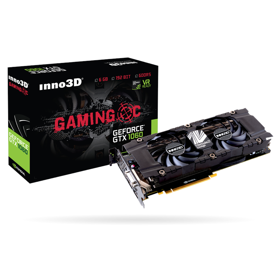Grafikkort - Inno3D GeForce GTX 1060 GAMING OC - 6GB GDDR5 RAM - Grafikkort - N1060-8SDN-N5GNX