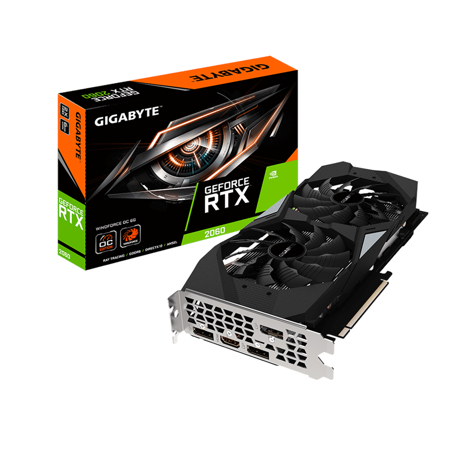 Grafikkort - GIGABYTE GeForce RTX 2060 WindForce OC - 6GB GDDR6 RAM - Grafikkort - GV-N2060WF2OC-6GD