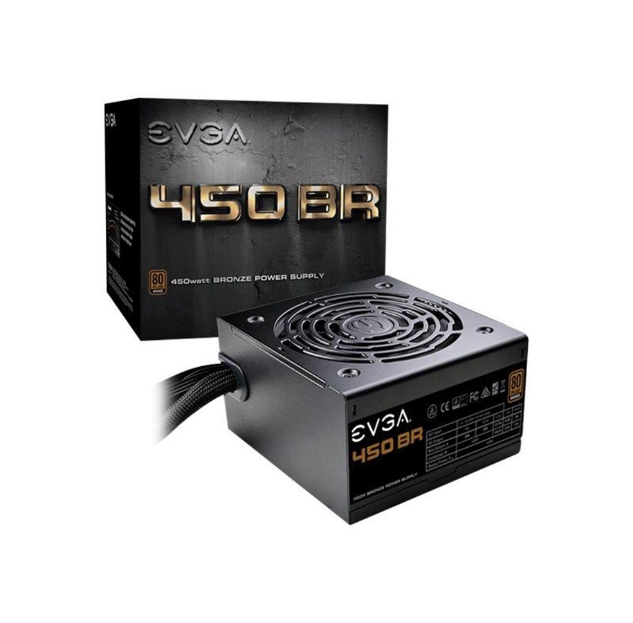 Strømforsyning - EVGA BR 450 Strømforsyning - 450 Watt - 120 mm - ATX - 80 Plus Bronze certified - 100-BR-0450-K2